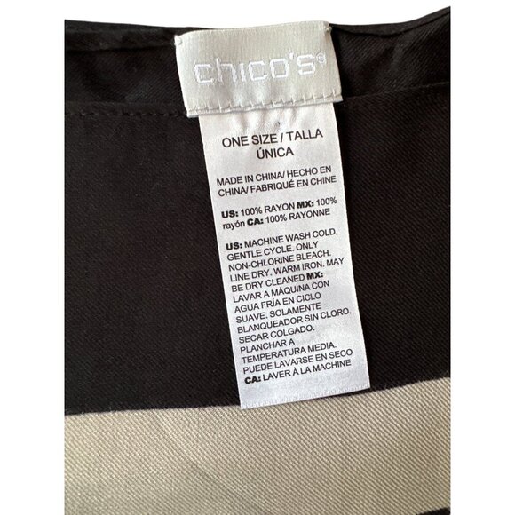 Chicos Black & White Geometric Rayon Wrap/Scarf - Picture 3 of 5